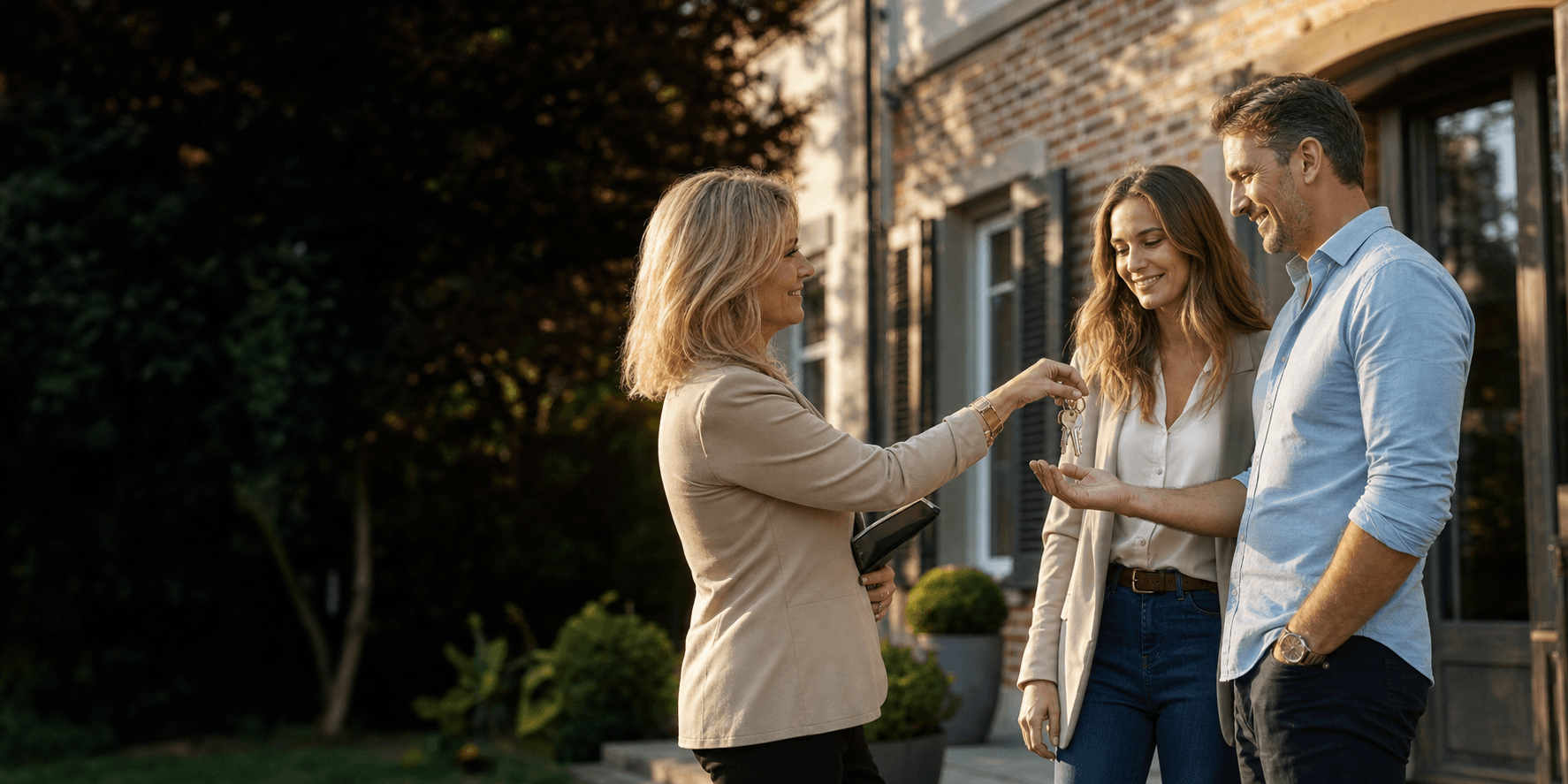 Persönliche Schlüsselübergabe nach einem erfolgreichen Immobilienverkauf